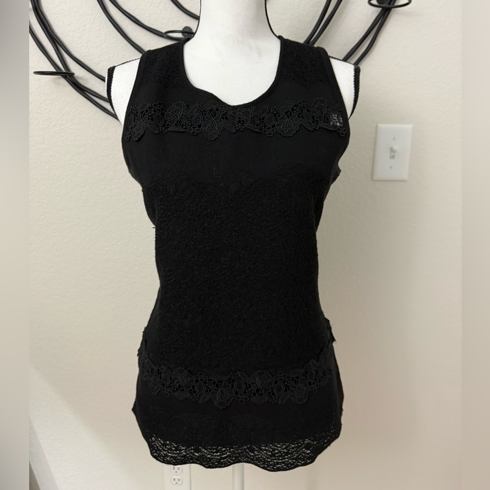 White House Black Market Black Lace Tank Top